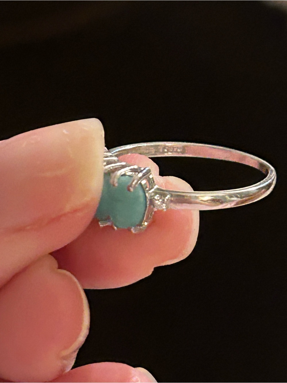 Sterling Silver Turquoise Heart Ring - Blue Accent